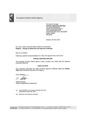 EASA Certificate